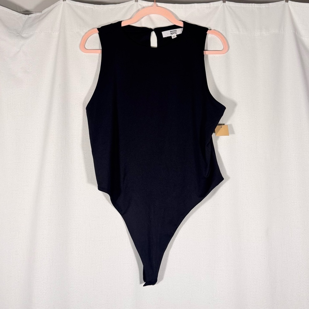 Madden NYC Black Sleeveless Bodysuit